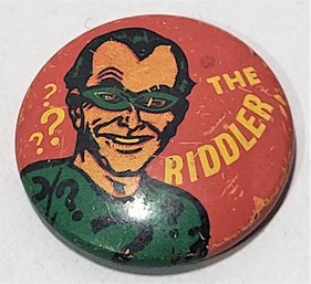 VINTAGE 60S CREATIVE HOUSE N.P.P. 1966 BATMAN THE RIDDLER PINBACK PIN BUTTON