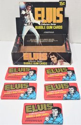 1978 ELVIS COLLECTOR SERIES BUBBLE GUM CARDS 5 UNOPENED PACKS AND DISPLAY BOX