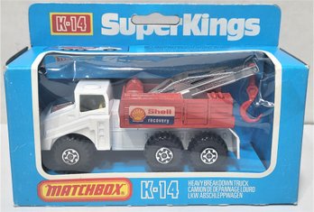 1975 MATCHBOX SUPER KINGS K-14 BREAKDOWN TOW TRUCK MIB!