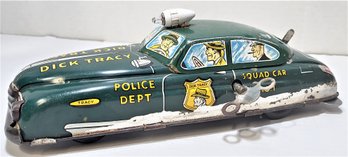 * 1940S MARX TIN-LITHO KEY WIND-UP DICK TRACY SQUAD CAR WITH SIREN AND LIGHT