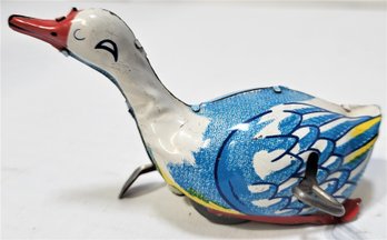 VINTAGE TIN LITHOGRAPH WIND UP MECHANICAL GOOSE DUCK BIRD TOY JAPAN INAKITA