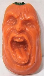 Vintage Halloween SCREAMING Jack O Lantern Chunky Plastic Pin Brooch