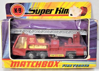 Vintage NOS 1972 Matchbox Super Kings 'DENVER' Fire Tender K-9 - Never Used MIB