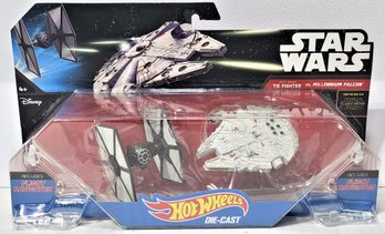 Hot Wheels Star Wars Diecast Tie Fighter Vs. Millennium Falcon Sealed MOC