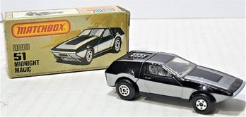 MATCHBOX MB51 MIDNIGHT MAGIC BLACK/SILVER HONG KONG NOS VINTAGE 1972