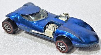 Vintage 1968 Redline Metallic Blue Twin Mill Hot Wheels Diecast Toy Car USA White Interior