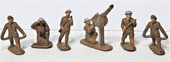 1940s WWII Rubber Soldiers Like Lead Figures  From Barclay Or Manoil