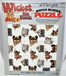 1983 Star Wars Return Of The Jedi Wicket The Ewok Match Blocks Puzzle