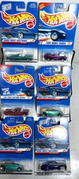 Grouping Of Six Nos Mattel Hot Wheels 1995-99 MOC 63 Tbird 58 Vette Coupe 59 Impala Taildragger Phaeton