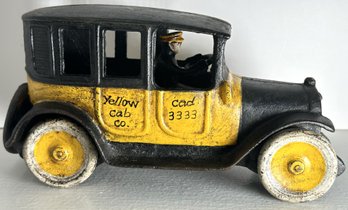 Antique Arcade Cast Iron Yellow Cab