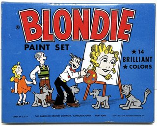 1952 Blondie Cartoon Paint Set In Tin Lithograpgh Case