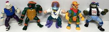 Grouping Of Five Vintage 1989 And Up Teenage Mutant Ninja Turtles Action Figures