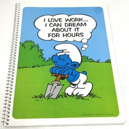 1982 SMURF 'I Love Work...I Can Dream About It For Hours' Unused Notebook