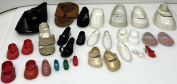 Grouping Of Vintage Doll Shoes 1950s And Up