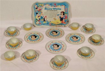 1967 Rare Walt Disney Prod. Snow White Tin Litho Tea Set J. Chein Co.