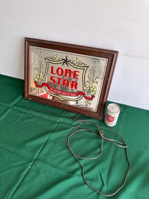 Vintage Lone Star Beer Lighted Framed Mirror