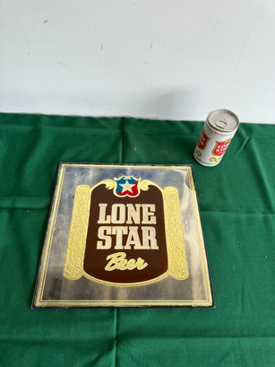 Vintage Lone Star Beer Square Mirror Tile Sign