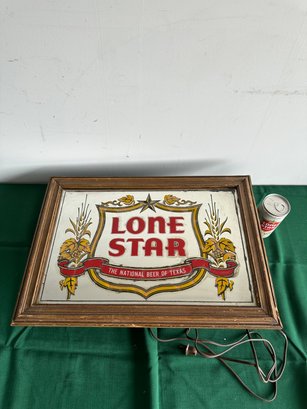 Vintage Lone Star Beer Lighted Mirror