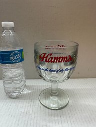 Hamms Beer Thumbprint Goblet/ Glass/ Bar Ware~16oz
