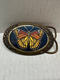 Butterfly Belt Buckle 1980s Heritage Buckles, Colorful Enamel