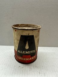 VINTAGE ADVERTISING 5 LB ALIMITE  GREASE CAN GARAGE OIL GAS