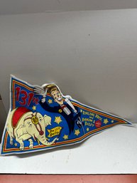 Ringling Brothers Circus Pennant 131st 2000 Millenium Bo Elephant