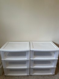 2 Containers W/ Drawers On Wheels