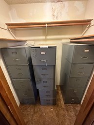 Large Lot Of Metal Single Drawer Filing Cabinets