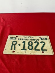 1980 Texas License Plate