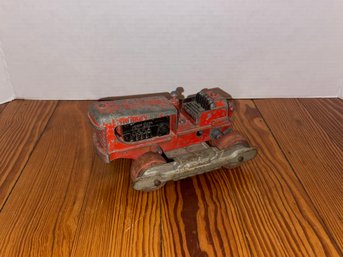 VINTAGE HUBLEY 505 DIESEL DIECAST DOZER LOADER TRACTOR WOOD WHEELS