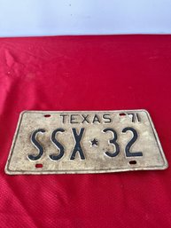 1971 Texas License Plate
