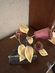 Vintage Brass Roses Two-Tone Color