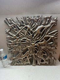 Silver Cast Iron Abstract Square Root Wall Art Decor