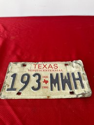 Texas Sesquicentennial License Plate