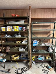 Double Metal Shelf Lot- Power Tools/ Garage Items/ Metal Shelf Included!