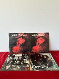 Lot Of 4 Vinyl Records: Willie Nelson Etc