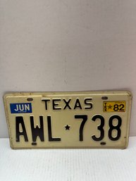 Texas 1982 License Plate