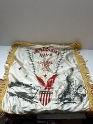 WW2 US Navy Sweetheart Pillow Covers Shams Great Lakes Naval Training Station