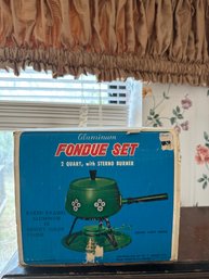 Vintage Aluminum Fondue Set