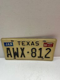 Texas 1986 License Plate