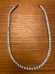 Sterling Silver & Diamond Necklace 27 Grams