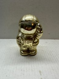 Vintage Astronaut Spaceman Gold Ceramic 4.5 Tall Coin Bank