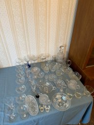 Large Lot Of Glassware, Cut Glass, Crystal, Etc