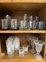 2 Shelf Lot- Lots Of Glassware