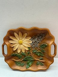 Vintage Flower Tray, Embossed Flowered Tray, Multi Product Inc USA