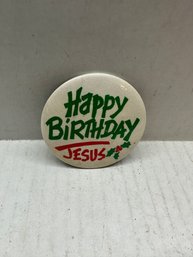 Vintage Happy Birthday Jesus Button
