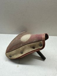Red/white Leather Vintage Bicycle Seat