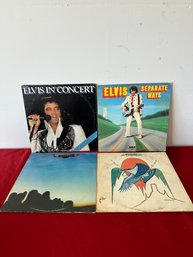 Lot Of 4 Vinyl Records: Elvis & Eagles