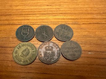 1800s Antique Foreign Coins Lot, Norway Etc