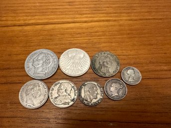 1800s Antique Silver Foreign Coins Lot, Italy Etc